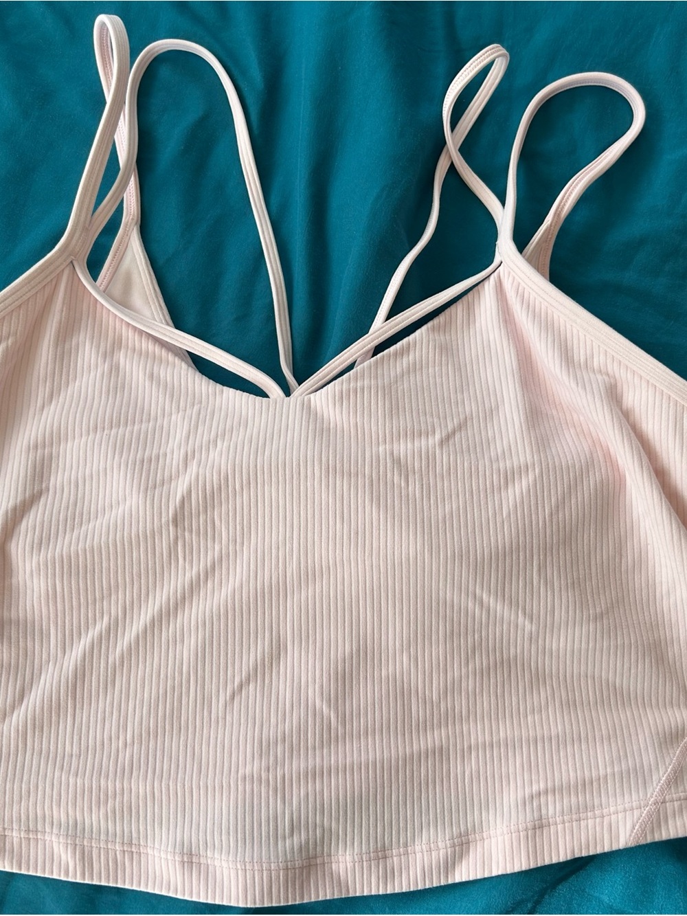 Lululemon Light Pink Ribbed Strappy Cami Top